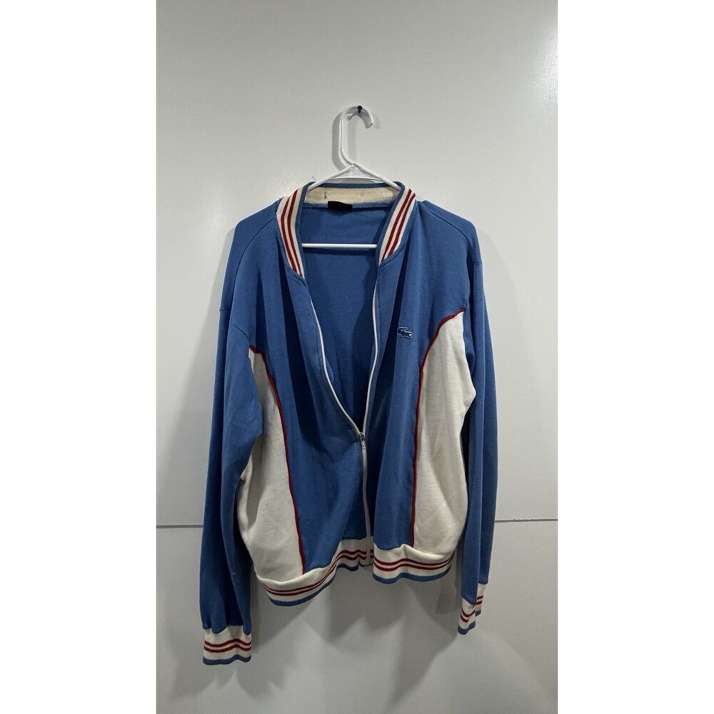 80’s Acrylic Lacoste Warm Up Jacket Size L Distressed